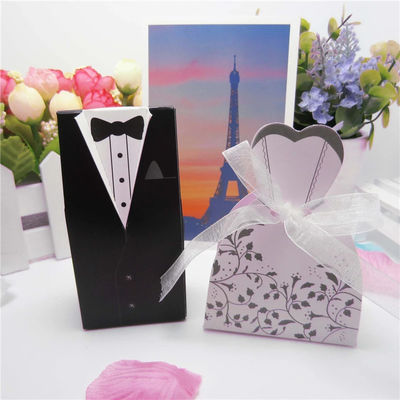 FSC Certificate Foldable Wedding Candy Gift Box For Guests Cute Design