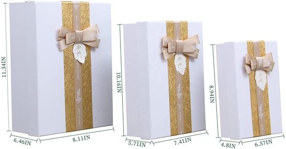 9 Inch lid and base box Paperboard Gift Boxes Custom Logo Printing With Ribbons