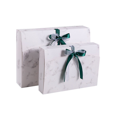 Recyclable Foldable Gift Boxes With Ribbon Clothing Packaging