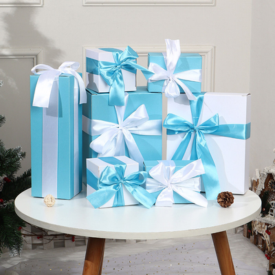 Red Art Paper  Paperboard Handmade Gift Boxes With Ribbons Lid And Based Shape For Packaging