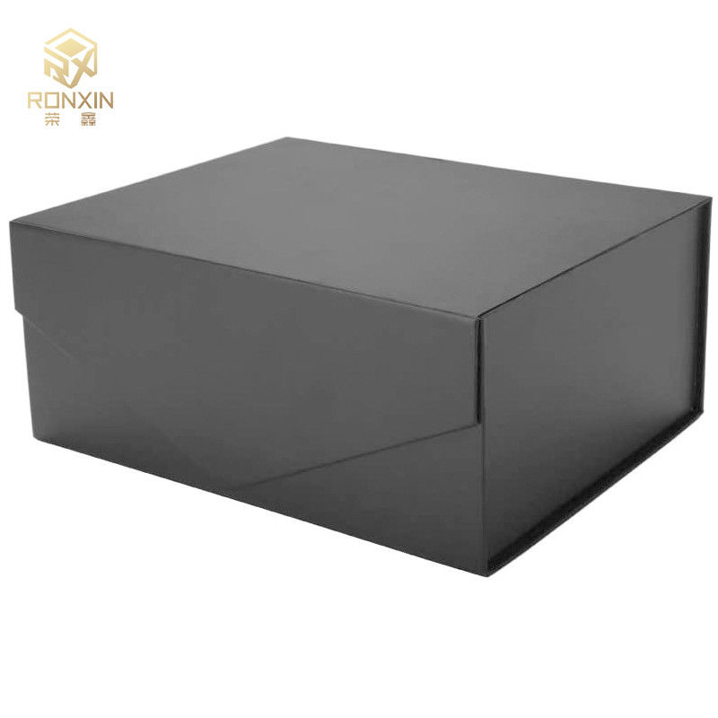 Handmade Magnetic Closure Rigid Boxes Magnetic Presentation Box Black Paperboard